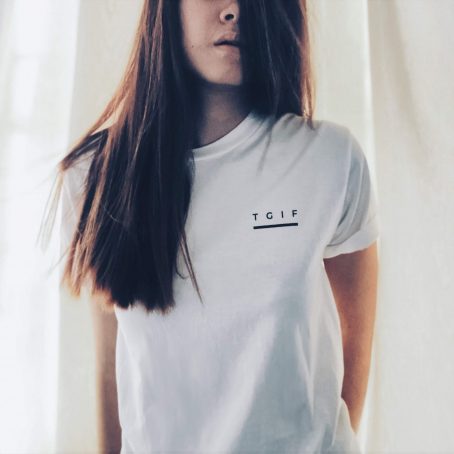 TGIF Tee White - Female Model